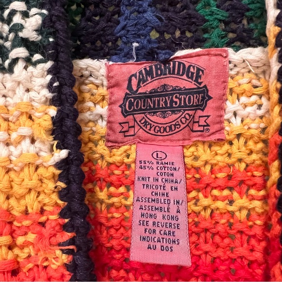 Vintage Cambridge Country Store Dry Goods multicolor rainbow knit sweater vest - Picture 10 of 10